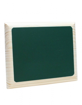 Holz-Ständer mit grüner Tafel zum Beschriften 14x11,5cm gross, solange Vorrat!